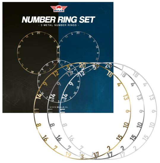 Bulls Metal Number Ring Set 3 Farben