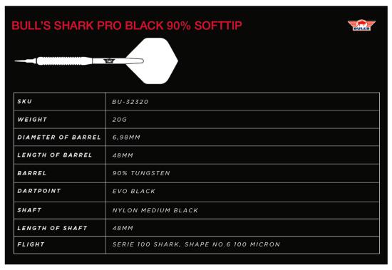 Bulls Shark Pro Black 90% Softdart 20g