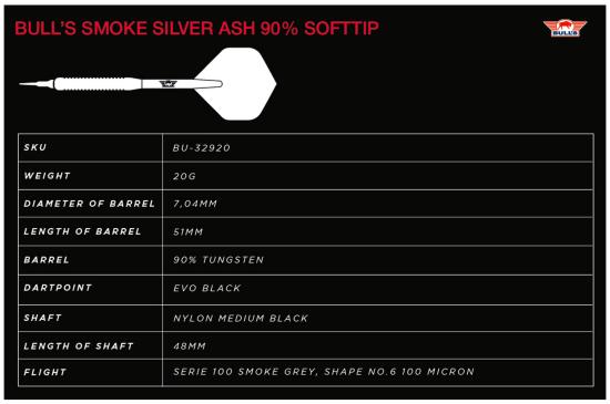 Bulls Smoke 90% Silver Ash Softdart 20g