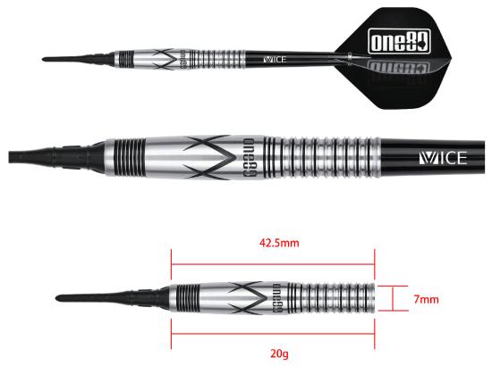 One80 Kaori Miura Signature Schwarz Softdart 20g