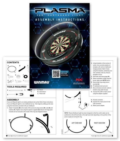 Winmau Plasma Dartboard Licht Professional inc. Surround