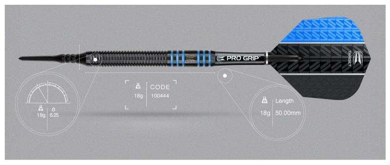 Target Vapor8 Black Blau Softdart 18-21g