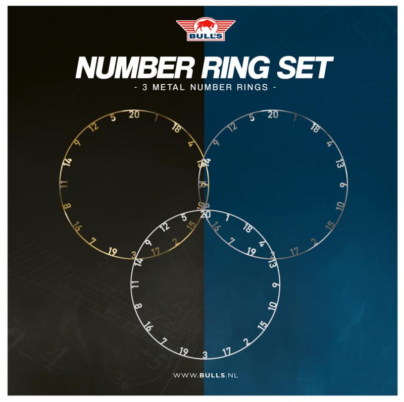 Bulls Metal Number Ring Set 3 Farben