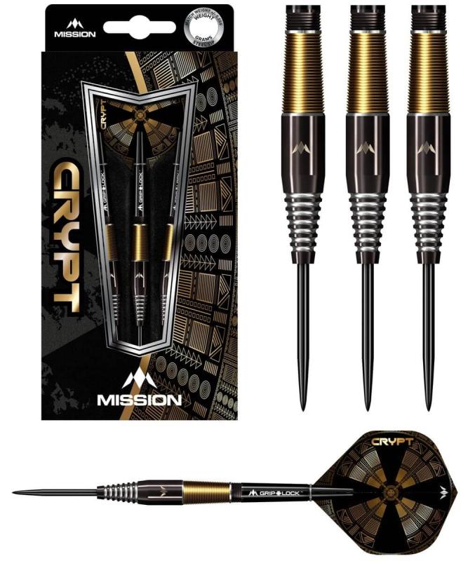 Steeldart Crypt M2 90% Schwarz-Gold 21-23g