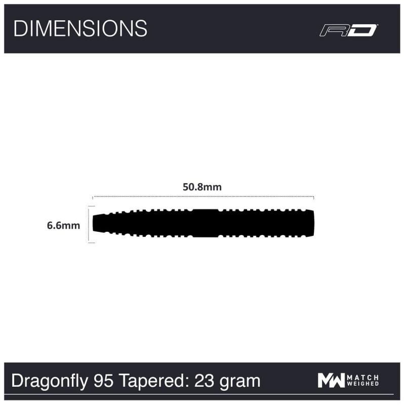 RedDragon Dragonfly 95% Schwarz Tapered Steeldart 23-25 g