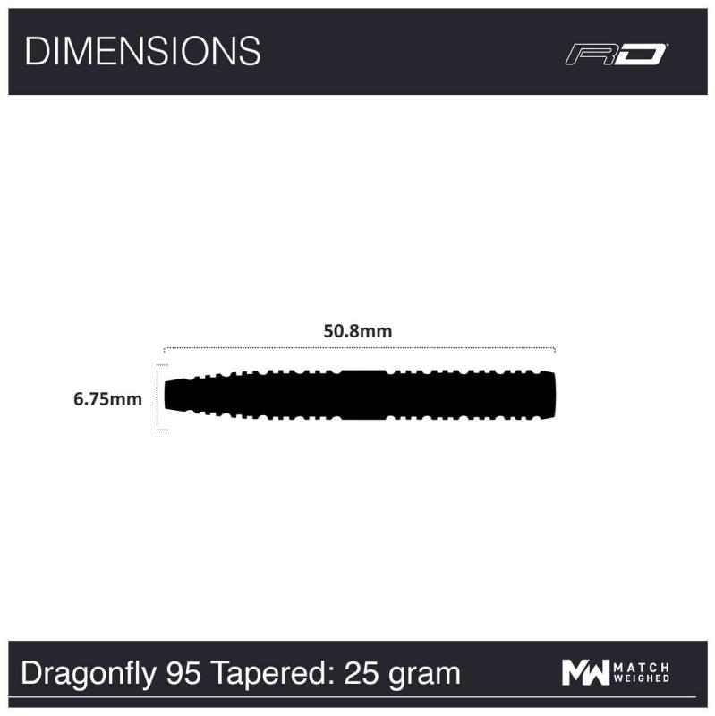 RedDragon Dragonfly 95% Schwarz Tapered Steeldart 23-25 g